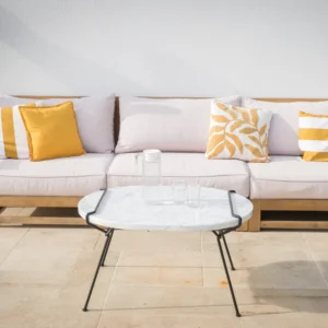table basse marbre fil acier haut de gamme